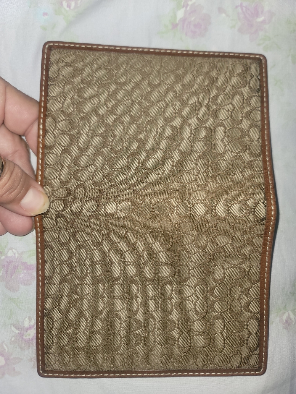 Coach Signature Canvas Bifold Wallet in Tan and Brown - Picture 2 of 8